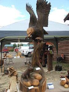 Wood-carved-Eagle-Display